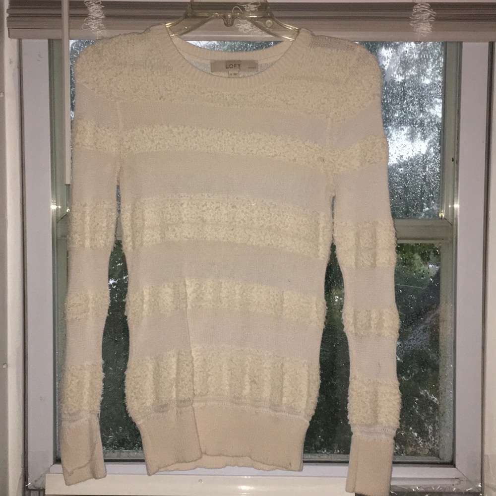 Ann Taylor LOFT, Petites white cotton sweater